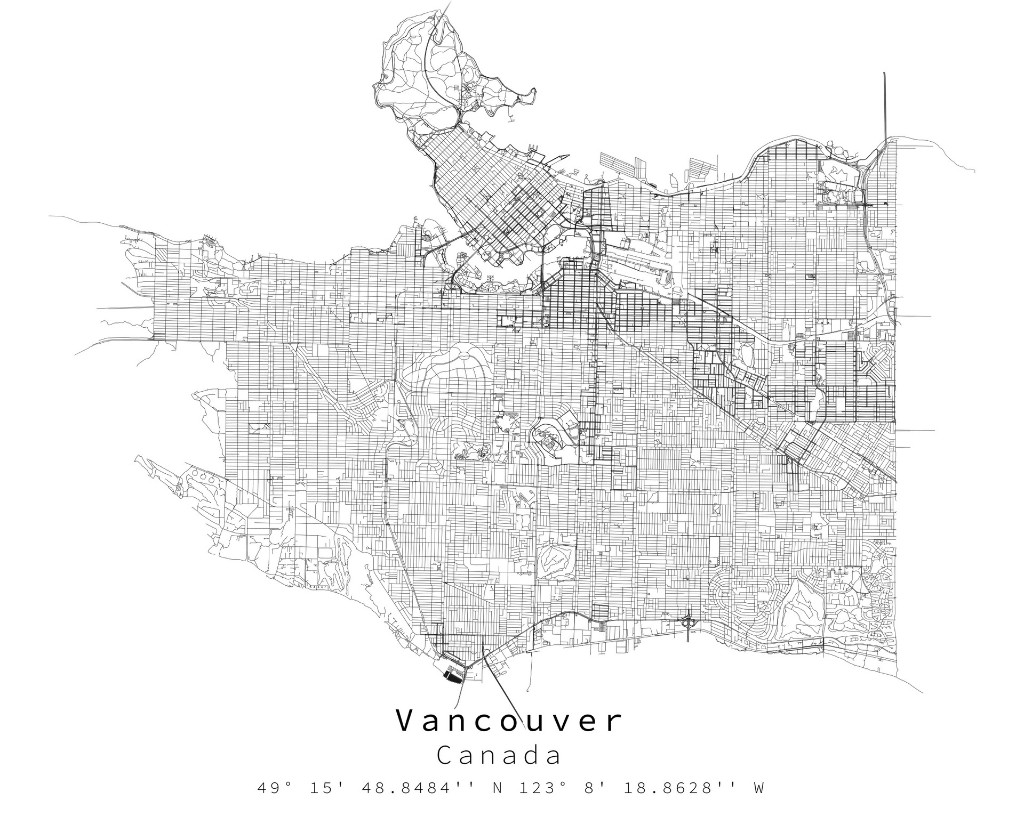 Map of Vancouver, Canada
